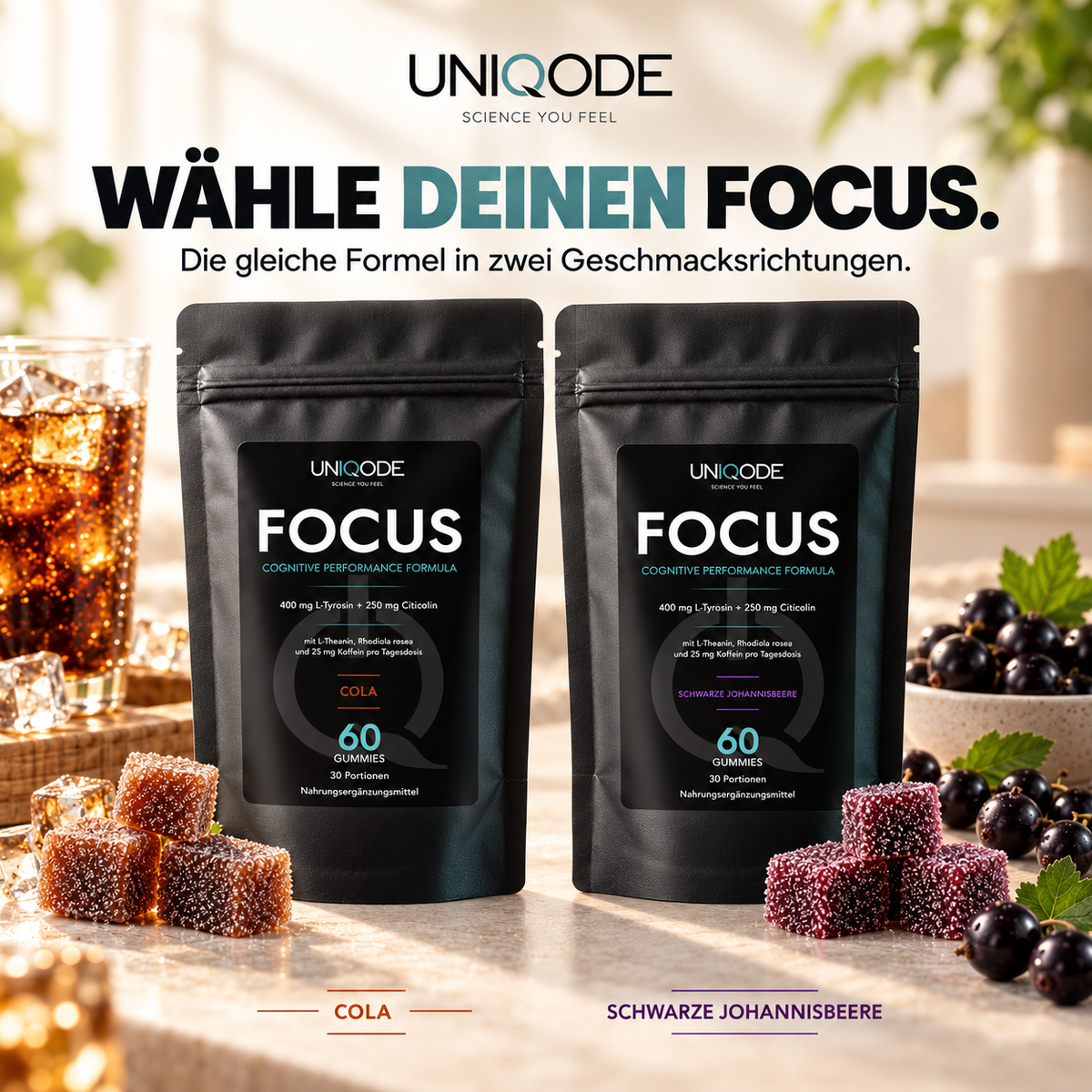 UNIQODE FOCUS – beide Geschmacksrichtungen
